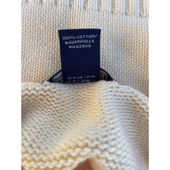 Yellow Short-Sleeve Knit Sweater Size L Lands End Womens Cotton Blend Hong Kong - Picture 8 of 10